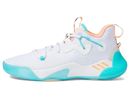 adidas Mens Harden Stepback 3 Basketball Shoe, White/Orange/Ecru Tint, 13 US