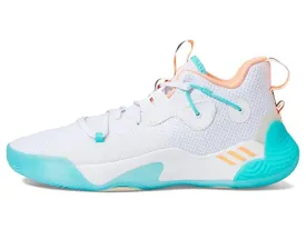 adidas Mens Harden Stepback 3 Basketball Shoe, White/Orange/Ecru Tint, 13 US