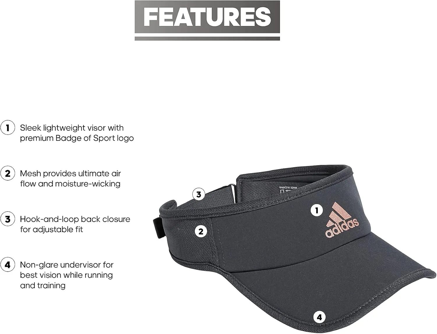 adidas Superlite, Sun Visor Hat for Women, Sport Performance, Outdoor Activities