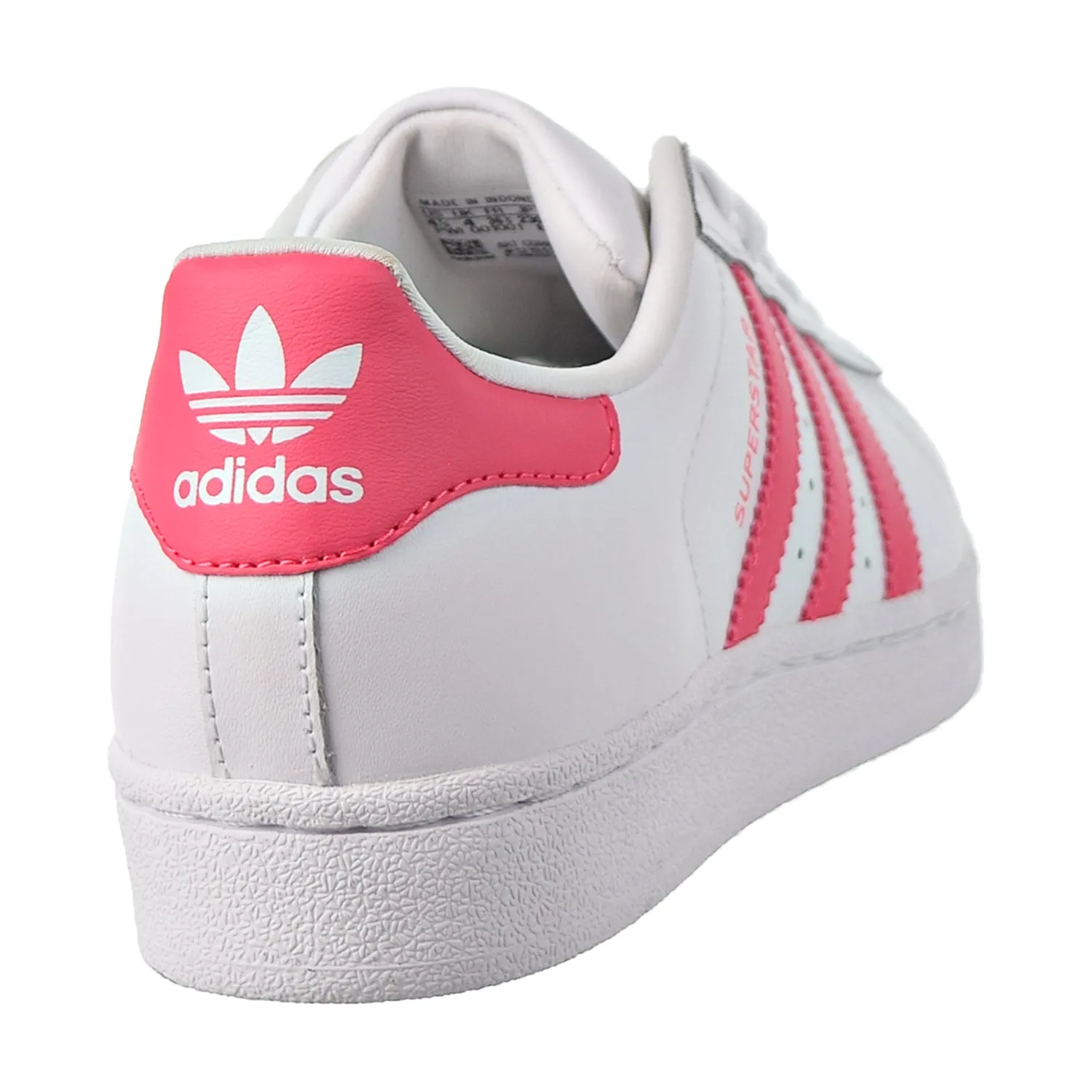 Adidas Superstar J Big Kids Shoes Footwear White/Real Pink/Real Pink