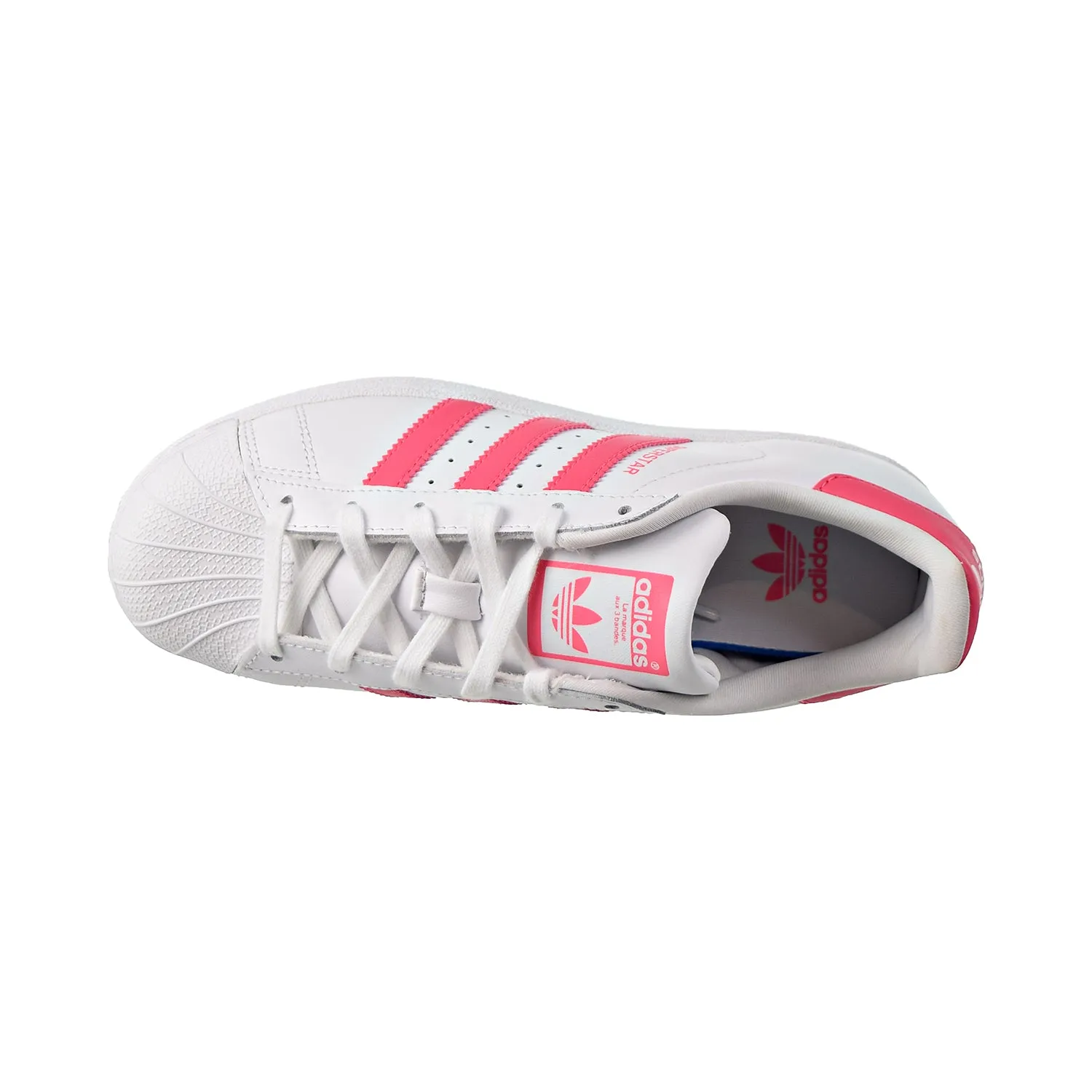 Adidas Superstar J Big Kids Shoes Footwear White/Real Pink/Real Pink