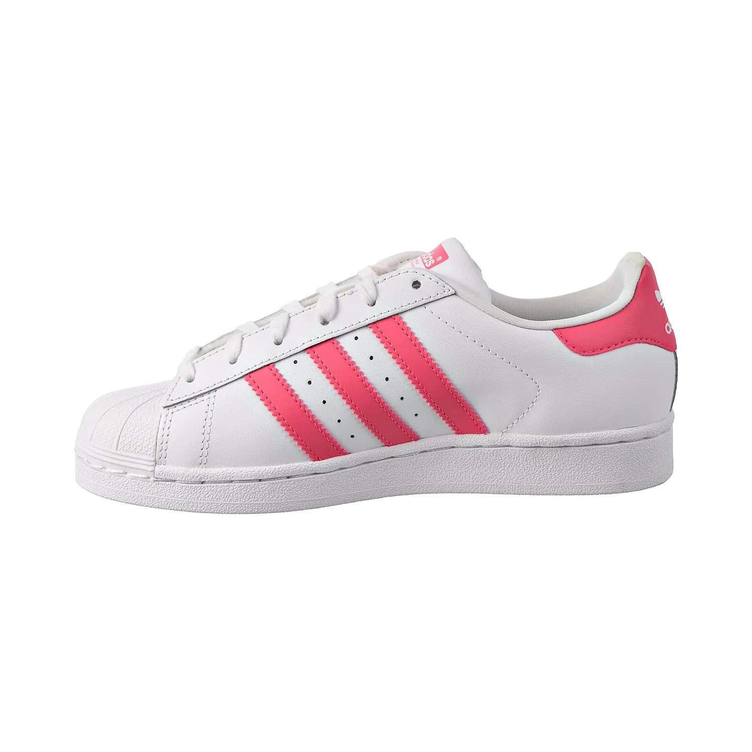 Adidas Superstar J Big Kids Shoes Footwear White/Real Pink/Real Pink