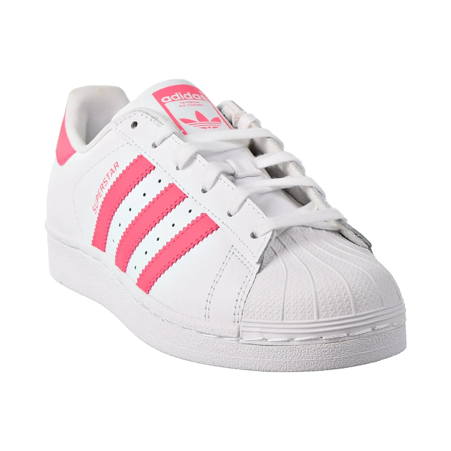 Adidas Superstar J Big Kids Shoes Footwear White/Real Pink/Real Pink