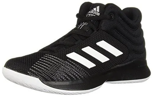 adidas Unisex Pro Spark 2018 Basketball Shoe, Black/White/Grey, 4.5 M US Big Kid