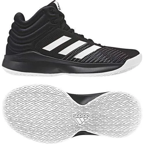 adidas Unisex Pro Spark 2018 Basketball Shoe, Black/White/Grey, 4.5 M US Big Kid