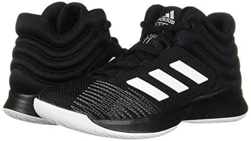 adidas Unisex Pro Spark 2018 Basketball Shoe, Black/White/Grey, 4.5 M US Big Kid