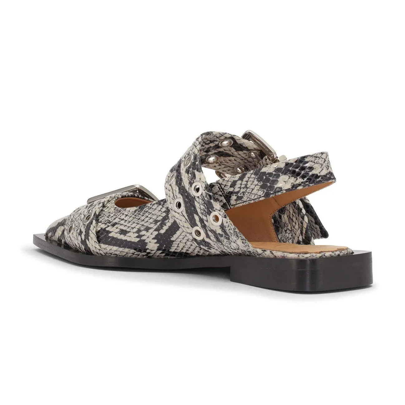 BUCKLE BALLERINA FLATS | SNAKE