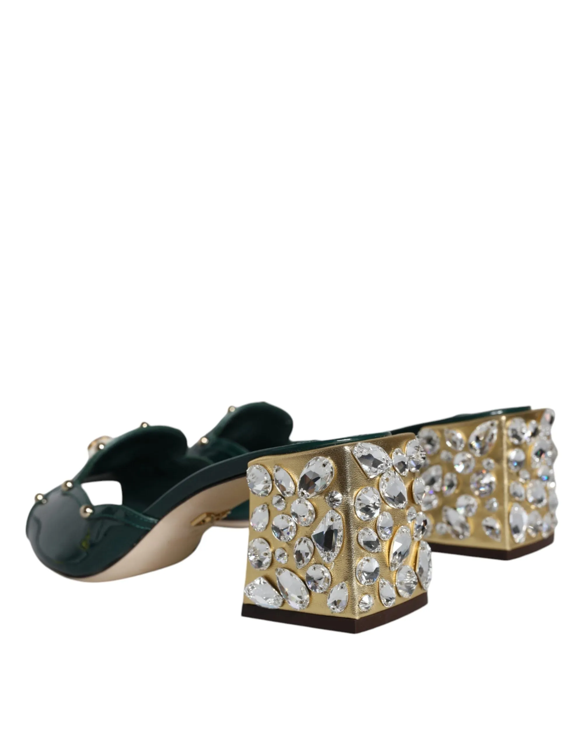 Dolce & Gabbana Crystal Leather Slip-on Sandals