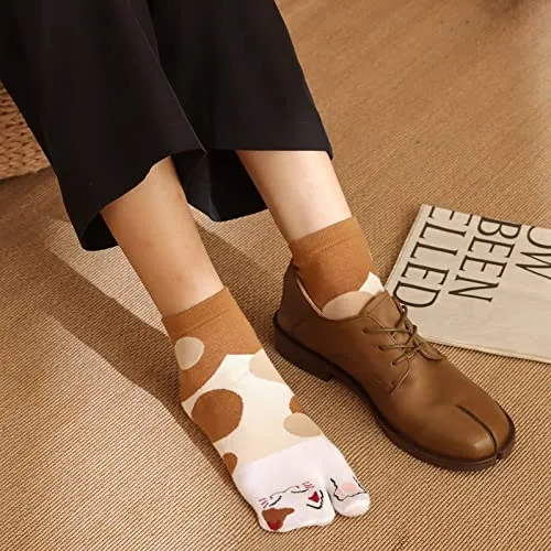 Flip Flop Socks Two Toe Tabi - 4 Pairs