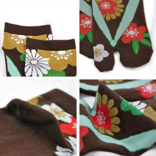 Flip Flop Socks Two Toe Tabi - 4 Pairs
