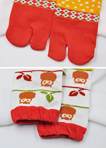 Flip Flop Socks Two Toe Tabi - 4 Pairs