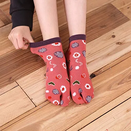 Flip Flop Socks Two Toe Tabi - 4 Pairs