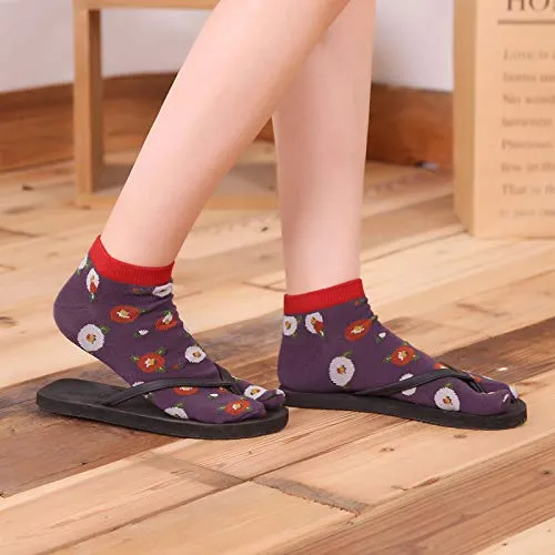 Flip Flop Socks Two Toe Tabi - 4 Pairs