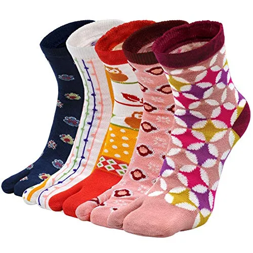 Flip Flop Socks Two Toe Tabi - 4 Pairs