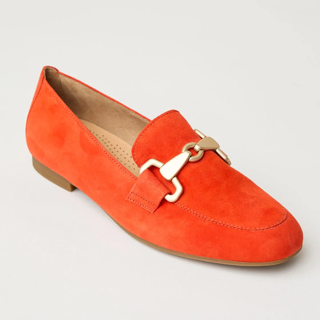 Gabor Orange Suede Leather Loafers