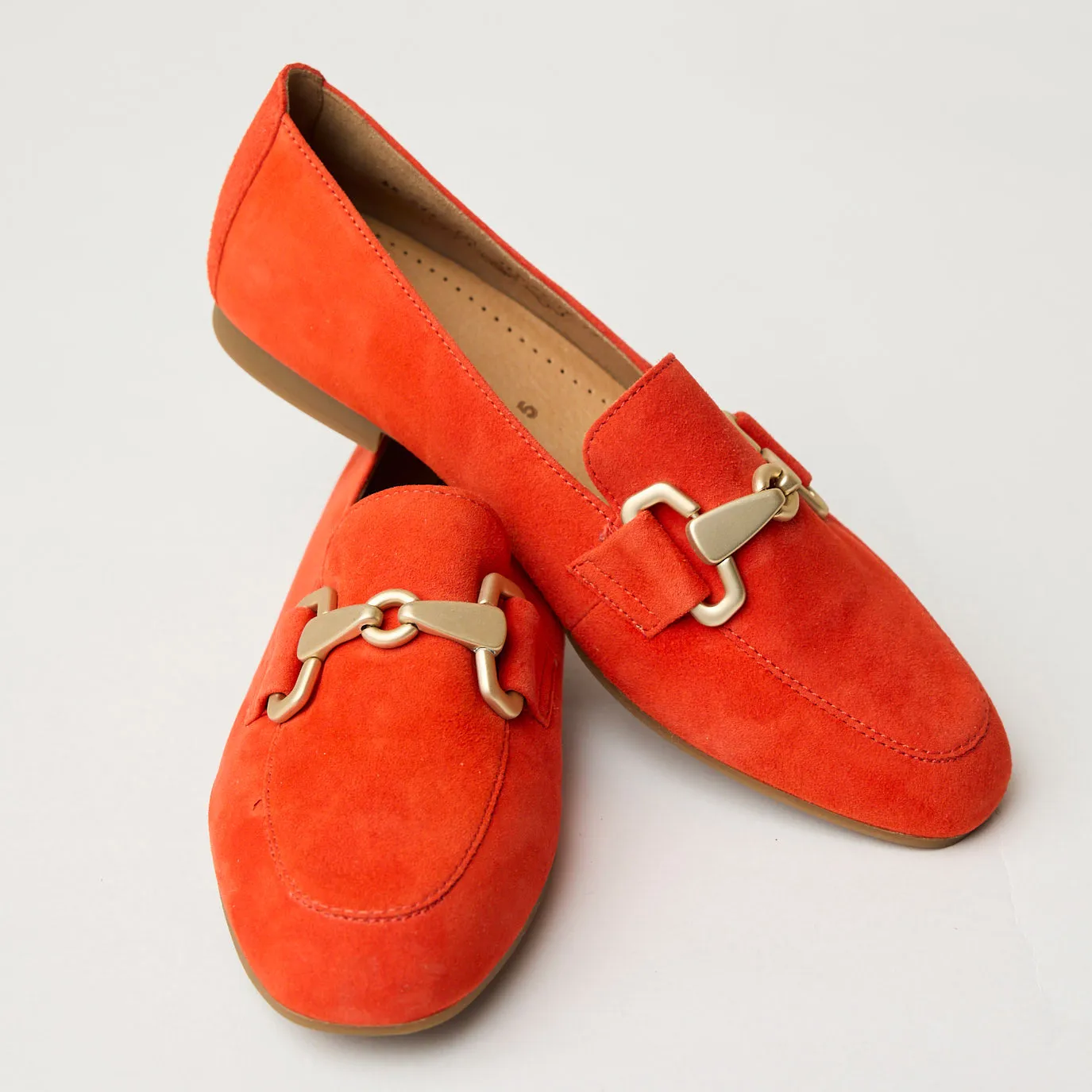 Gabor Orange Suede Leather Loafers
