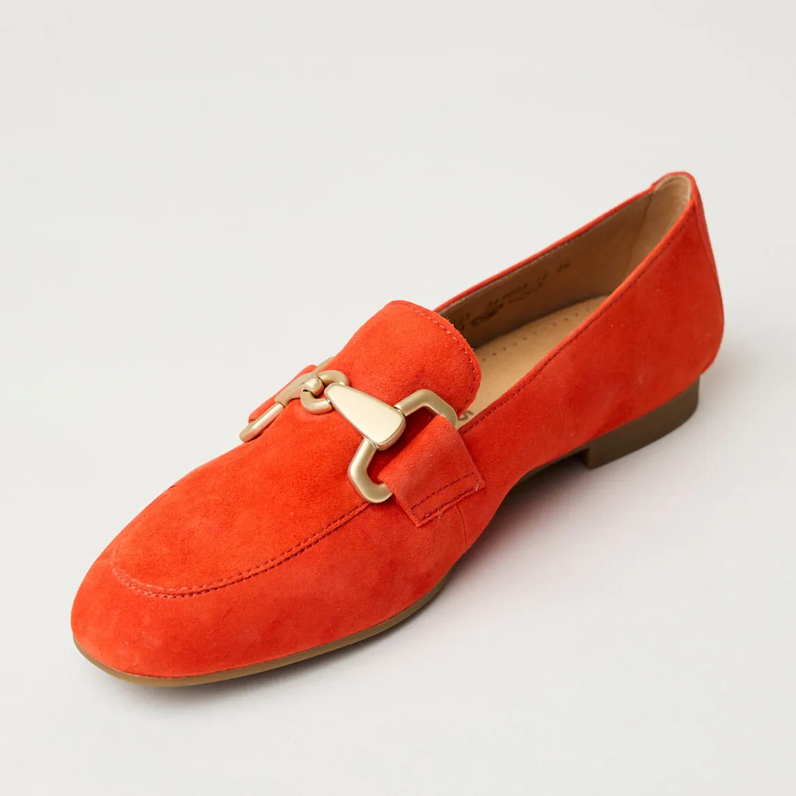 Gabor Orange Suede Leather Loafers