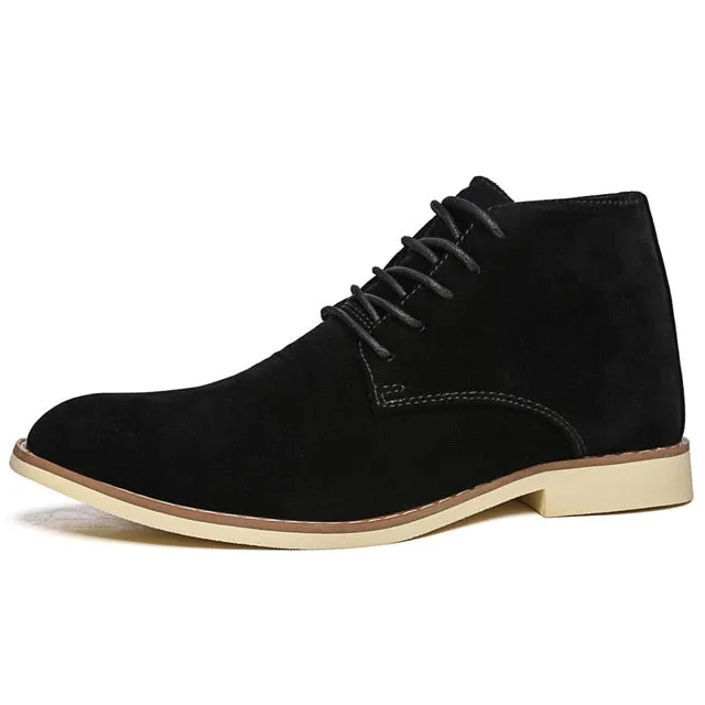 Men High Top Soft Oxfords Male Ankle Snow Boots Spring Autumn Men's Motorcycle Sneakers Big Size 46 Dress Work Business Oxfords