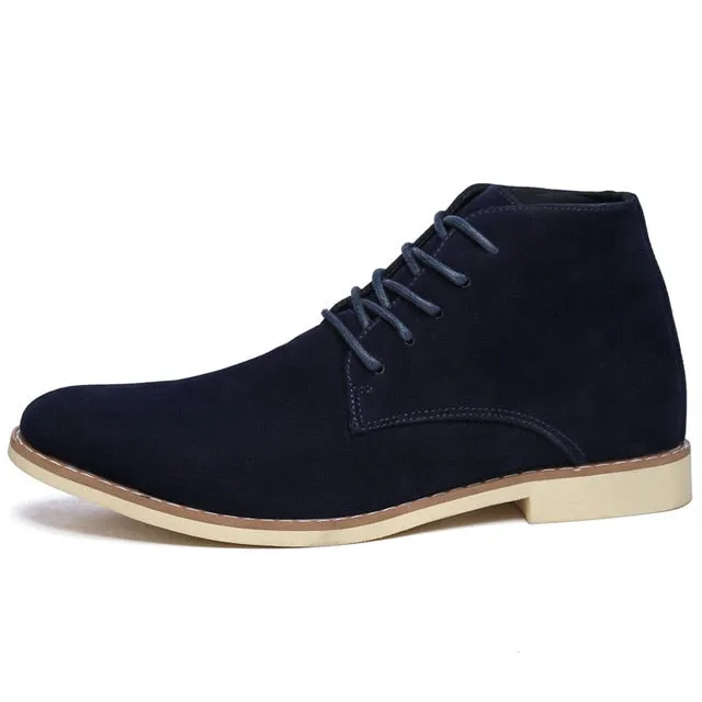 Men High Top Soft Oxfords Male Ankle Snow Boots Spring Autumn Men's Motorcycle Sneakers Big Size 46 Dress Work Business Oxfords