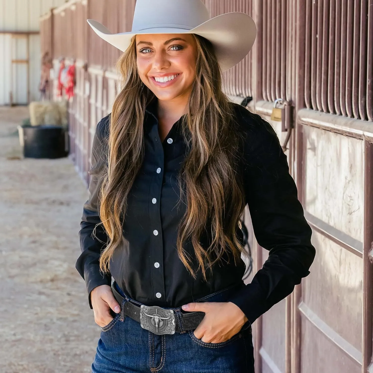 Men Women-Western-Cowboy-Leather-Belts - Longhorn Bull Pattern Buckle Belt Floral Engraved Buckle Belt for Jeans