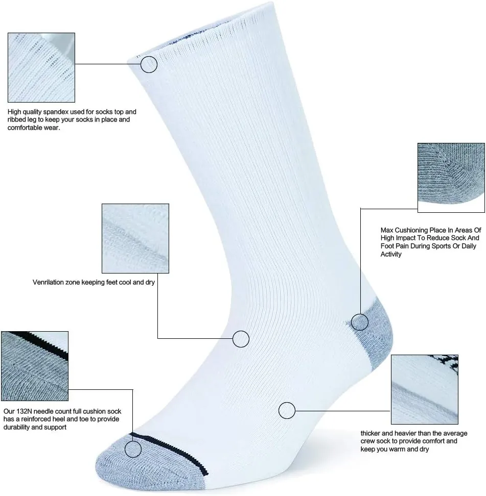 Men??s 10Pack Athletic Casual Socks Comfy Cotton Heavy Cushion Crew Socks