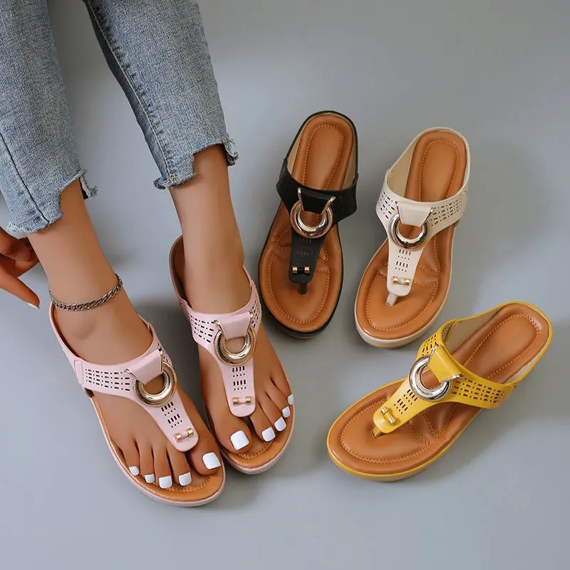 Octavia | Solsikke Wedge Flip Flops