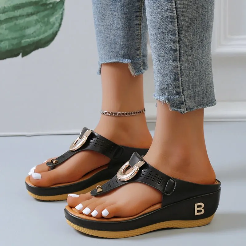 Octavia | Solsikke Wedge Flip Flops