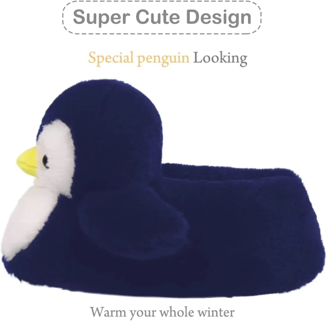 Penguin Cute Women Slippers Funny Animal Slippers Novelty Plush Slippers Fluffy Fuzzy Winter Warm Bedroom House Shoes Cartoon Slippers for Women Men Teen Girls