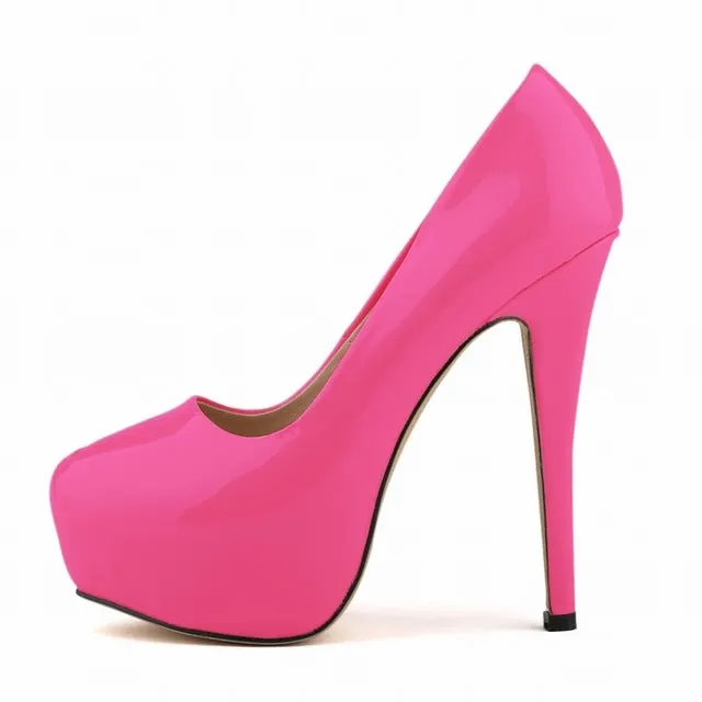 Platform Pumps Women Sexy Extremely High Heels Shoes Bridal Stiletto Red Ladies Wedding Party Shoes 817-1PA