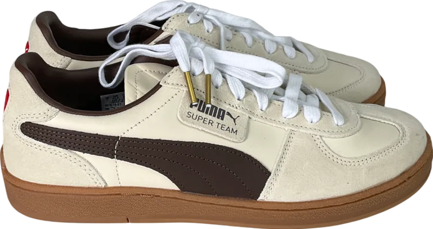 Puma Beige Palermo Leather Sneakers Unisex Trainers UK 7 EU 40 👠