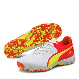 Puma Men's Red, Yellow & White Cricket Shoe- 10 UK