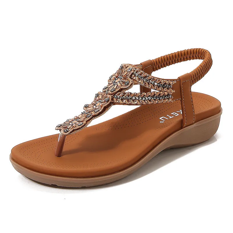 SIKETU | Applique Beads Slingback Flip Flops