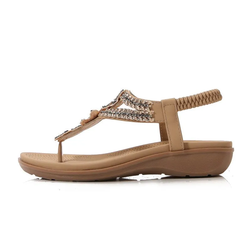SIKETU | Applique Beads Slingback Flip Flops