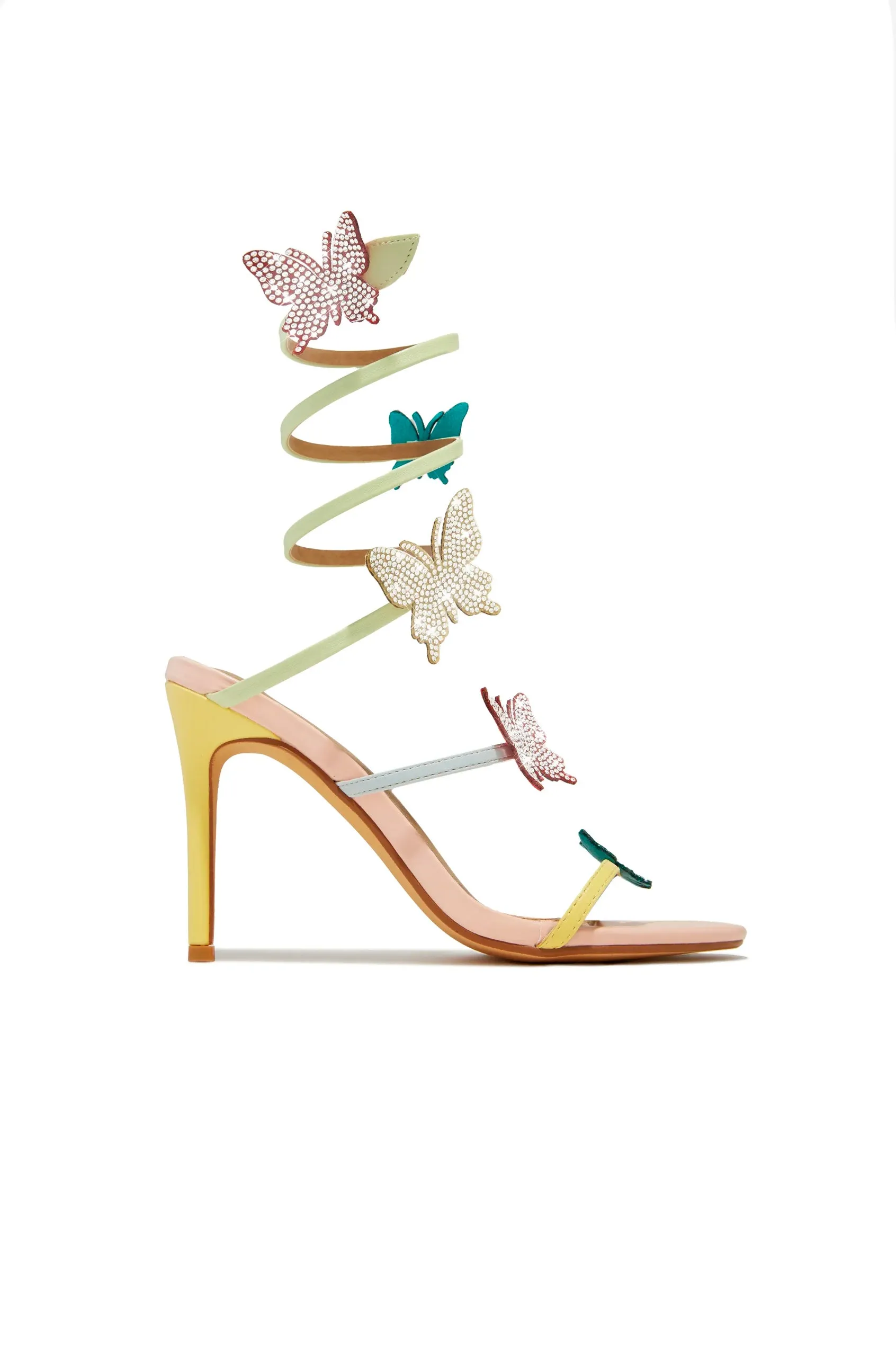 Utopia - Embellished Butterfly Detailing Single Sole Heels