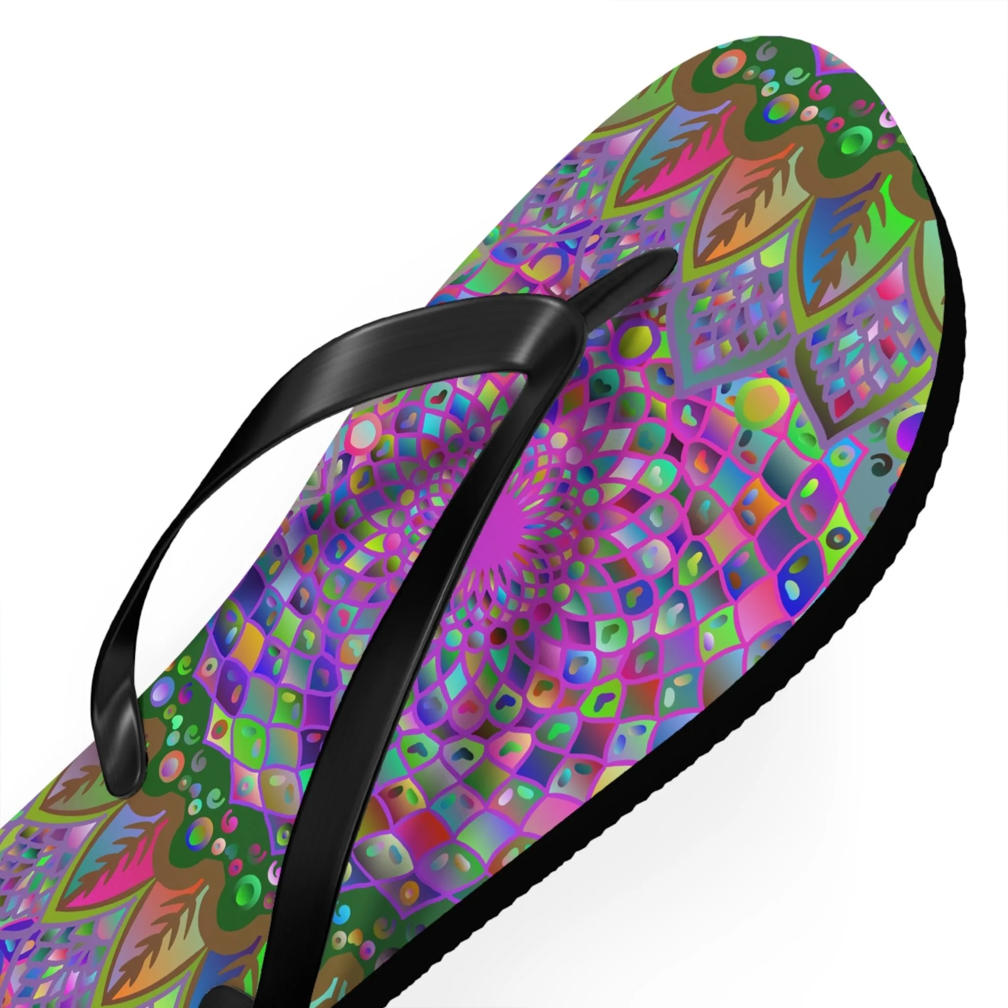 Vibrant Mandala Flip Flops - Colorful Comfort