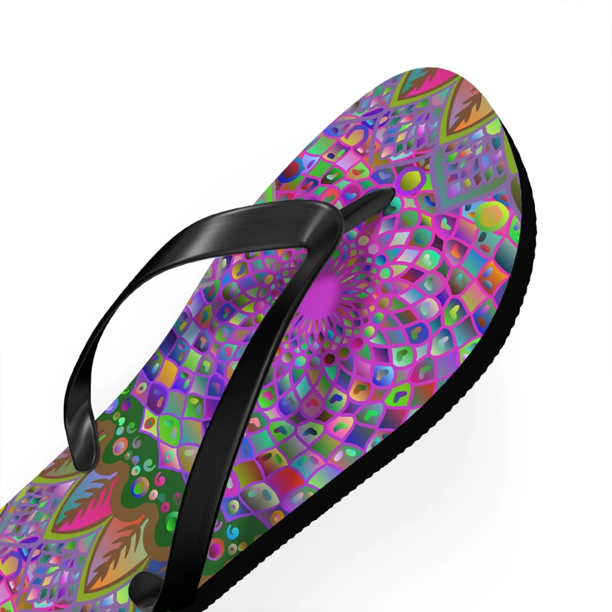 Vibrant Mandala Flip Flops - Colorful Comfort
