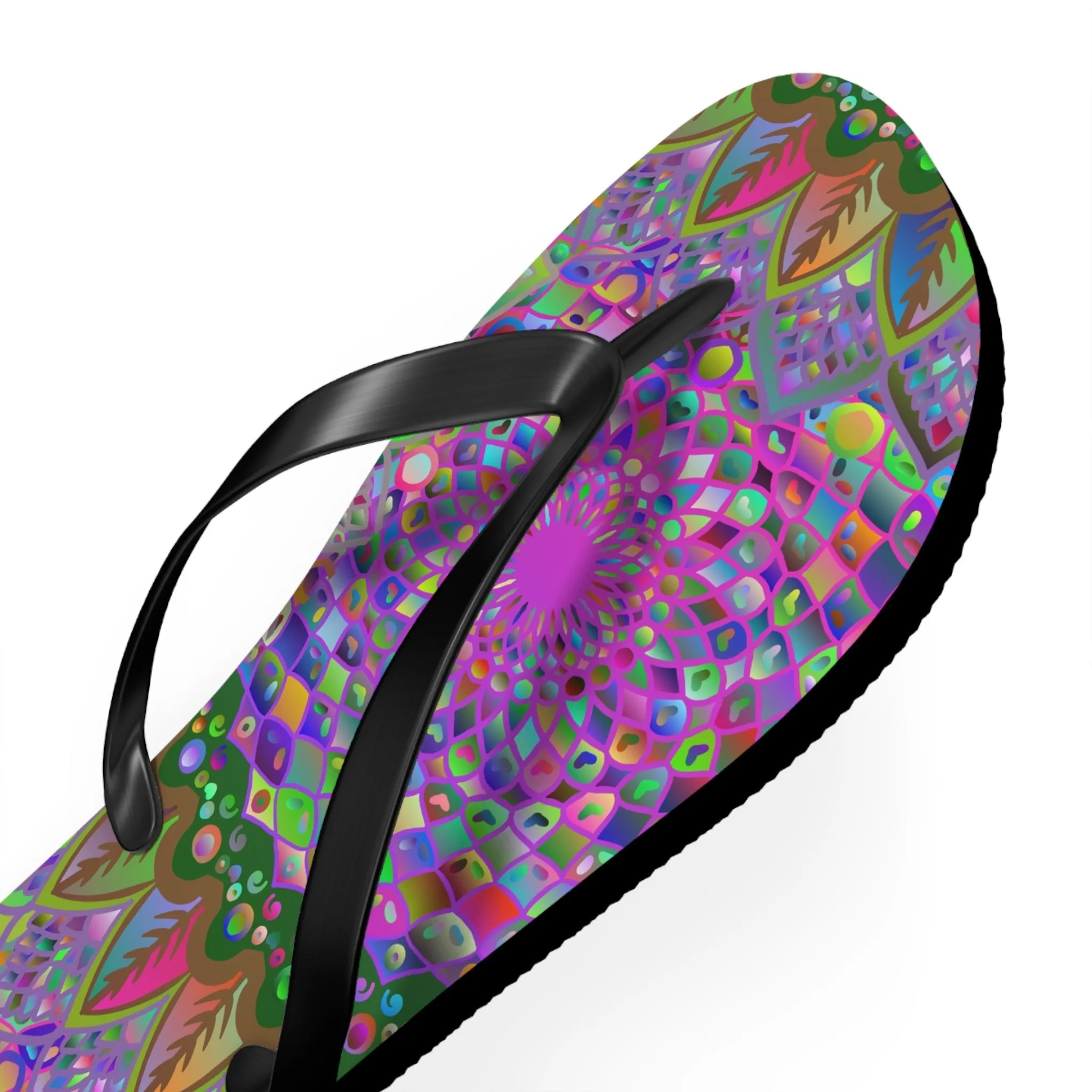 Vibrant Mandala Flip Flops - Colorful Comfort