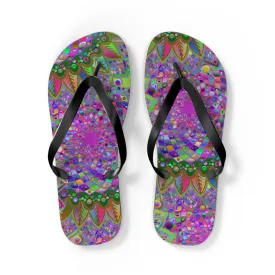 Vibrant Mandala Flip Flops - Colorful Comfort
