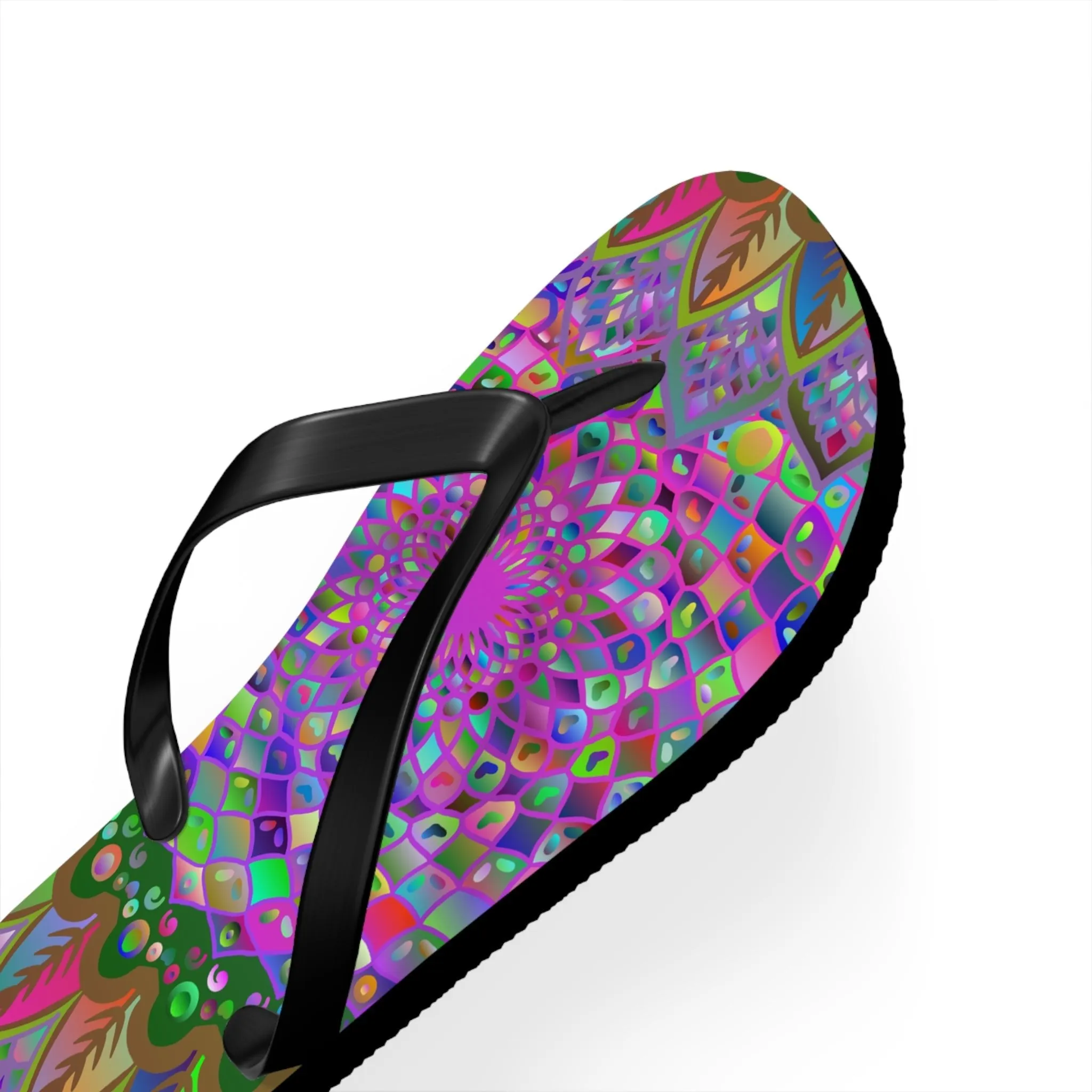 Vibrant Mandala Flip Flops - Colorful Comfort