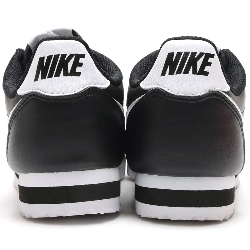 Women's Nike Classic Leather Cortez (Black & White Swoosh)