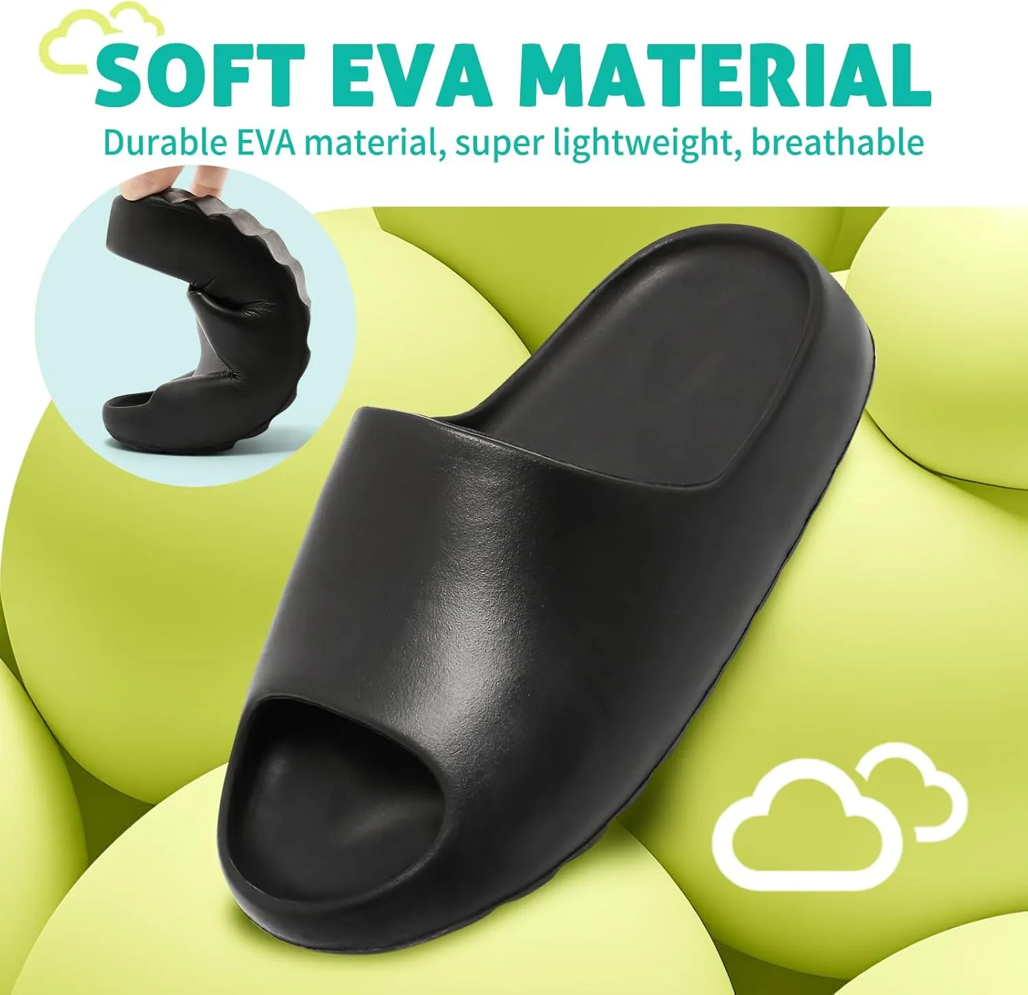 XTJSCBDSH Kids Cloud Slides Boys Girls Pillow Slippers ?C Slip-On Slide Sandals, Summer Beach Pool Shoes, Indoor and Outdoor